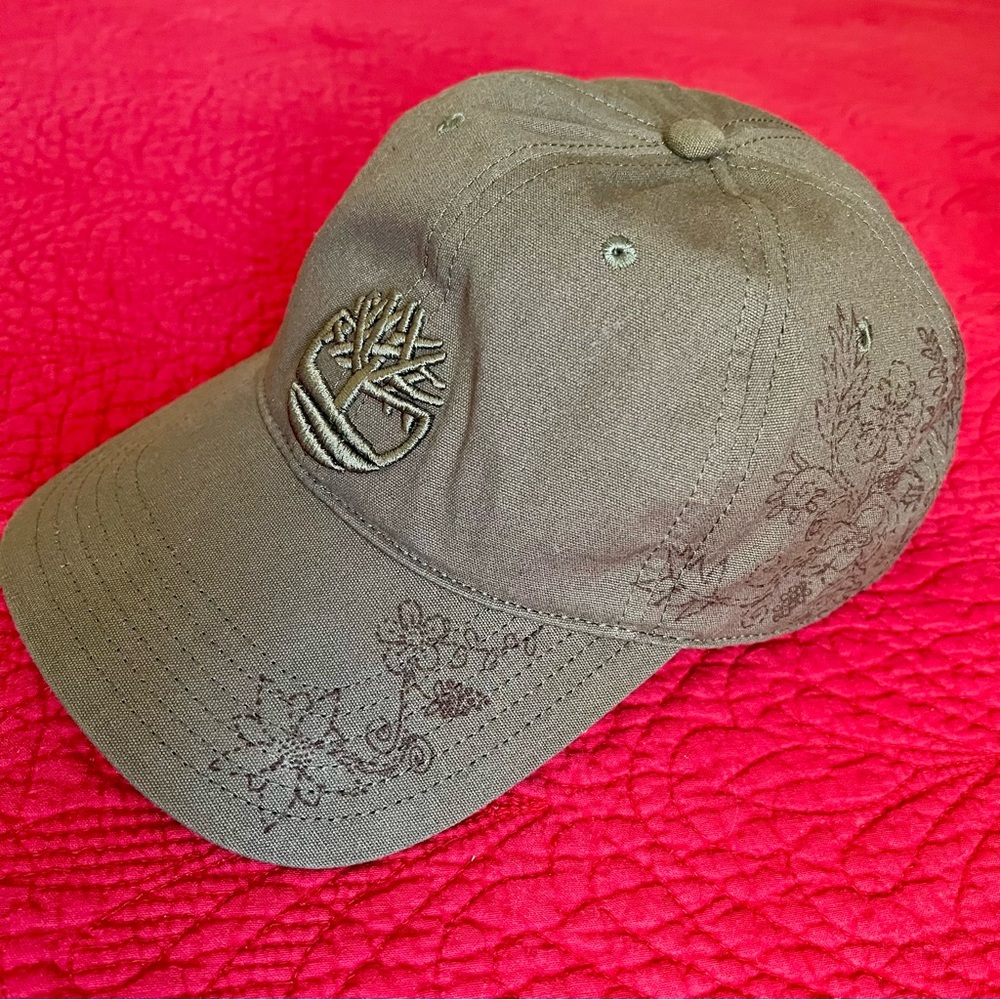 Timberland baseball cap with a cute custom “embroidered” inspired floral design